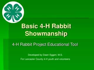 Basic 4-H Rabbit Showmanship