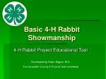 Basic 4-H Rabbit Showmanship - slide 1
