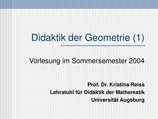 didaktik der geometrie 1