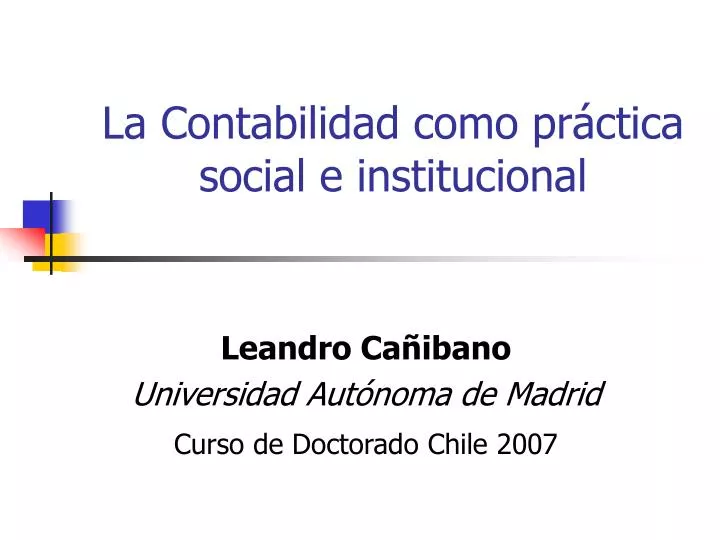 la contabilidad como pr ctica social e institucional