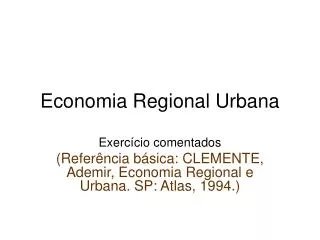 Economia Regional Urbana