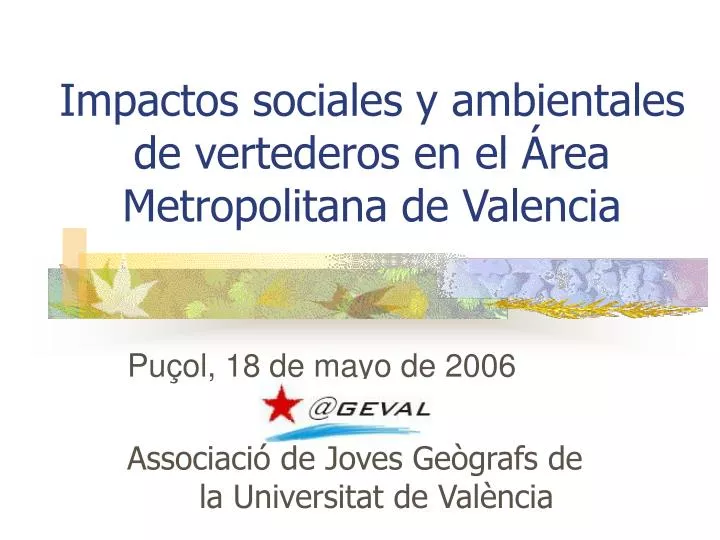 impactos sociales y ambientales de vertederos en el rea metropolitana de valencia