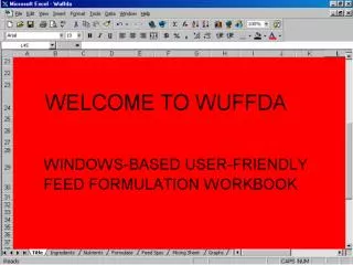 WUFFDA Basics