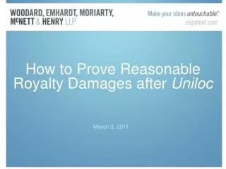 How to Prove Reasonable Royalty Damages after Uniloc