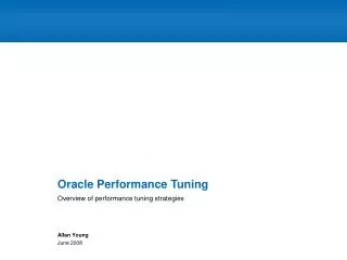 Overview of performance tuning strategies