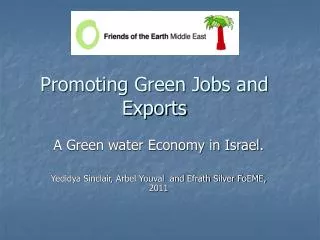 Promoting Green Jobs and Exports