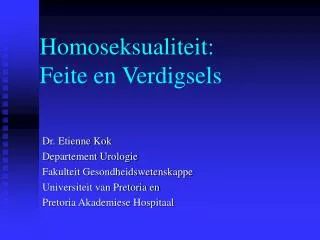 homoseksualiteit feite en verdigsels