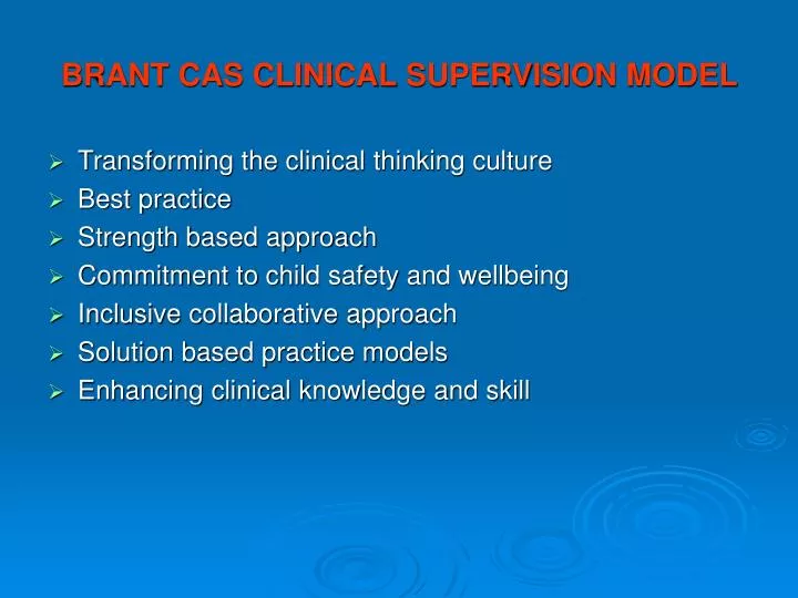 brant cas clinical supervision model