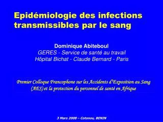 epid miologie des infections transmissibles par le sang