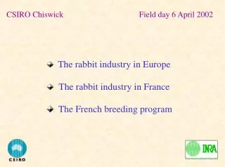 The rabbit industry in Europe