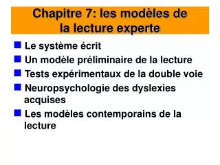 chapitre 7 les mod les de la lecture experte