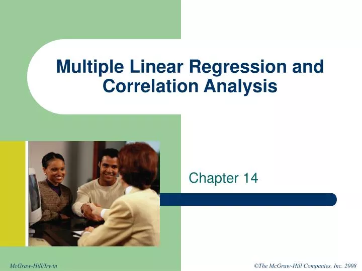 multiple linear regression and correlation analysis