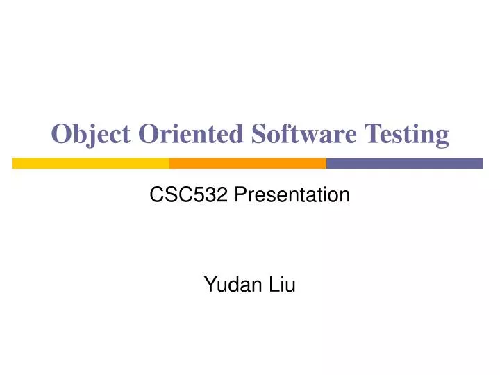 object oriented software testing