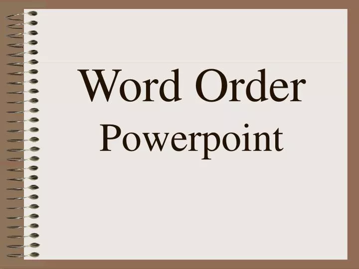 word order powerpoint