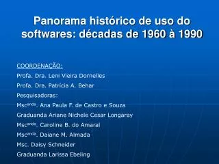 Panorama histórico de uso do softwares: décadas de 1960 à 1990