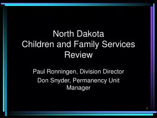 North Dakota Children and Family Services Review