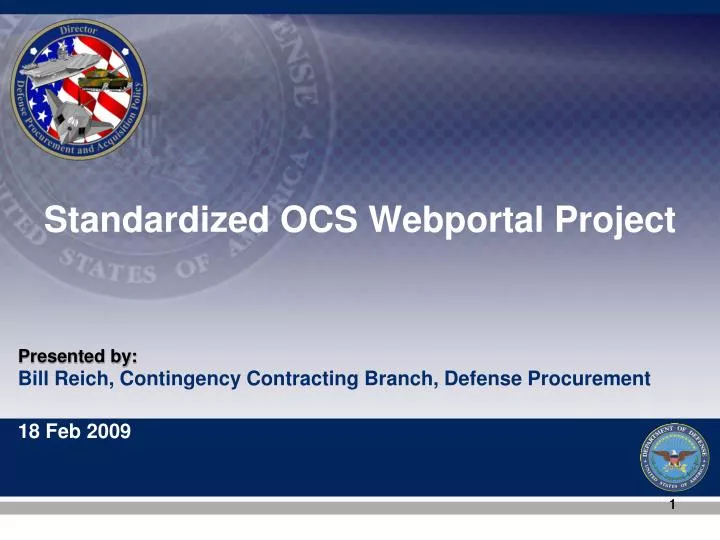 standardized ocs webportal project