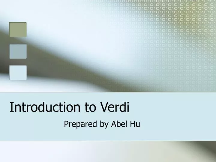 introduction to verdi