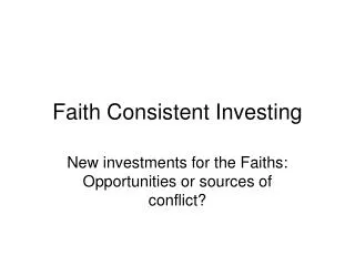 Faith Consistent Investing
