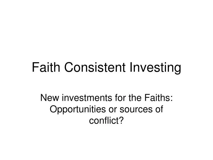 faith consistent investing