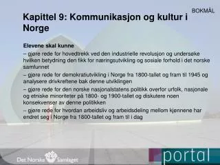 Kapittel 9: Kommunikasjon og kultur i Norge
