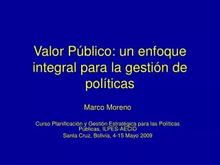 valor p blico un enfoque integral para la gesti n de pol ticas