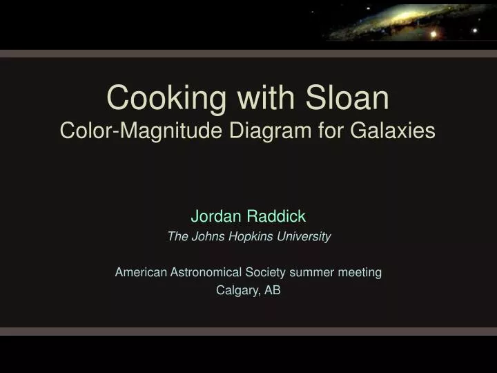 cooking with sloan color magnitude diagram for galaxies