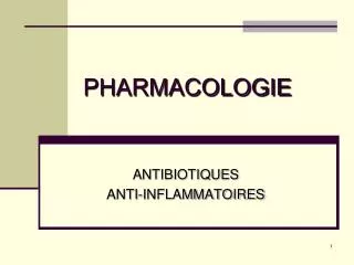 pharmacologie