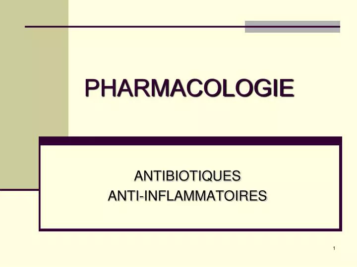 pharmacologie