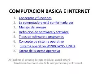 computacion basica e internet