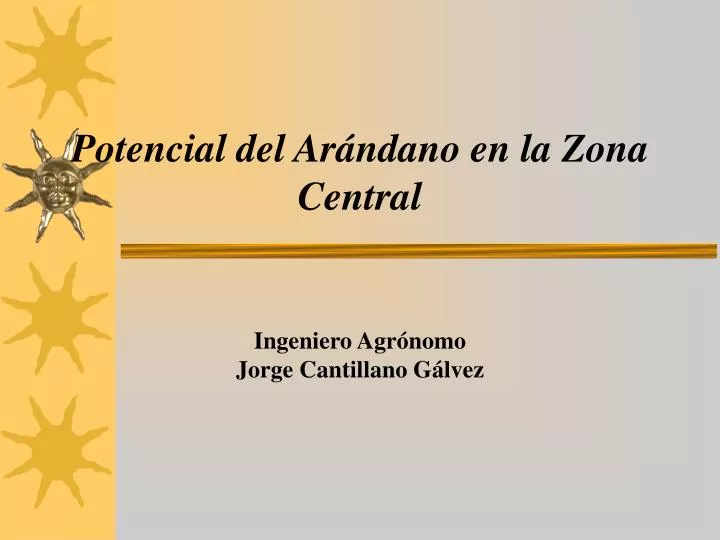 potencial del ar ndano en la zona central