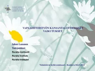 Juhani Laasanen Tutkijatohtori