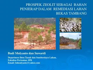 Budi Mulyanto dan Suwardi Departmen Ilmu Tanah dan Sumberdaya Lahan, Fakultas Pertanian, IPB Email: bdmulyanto@yahoo.co
