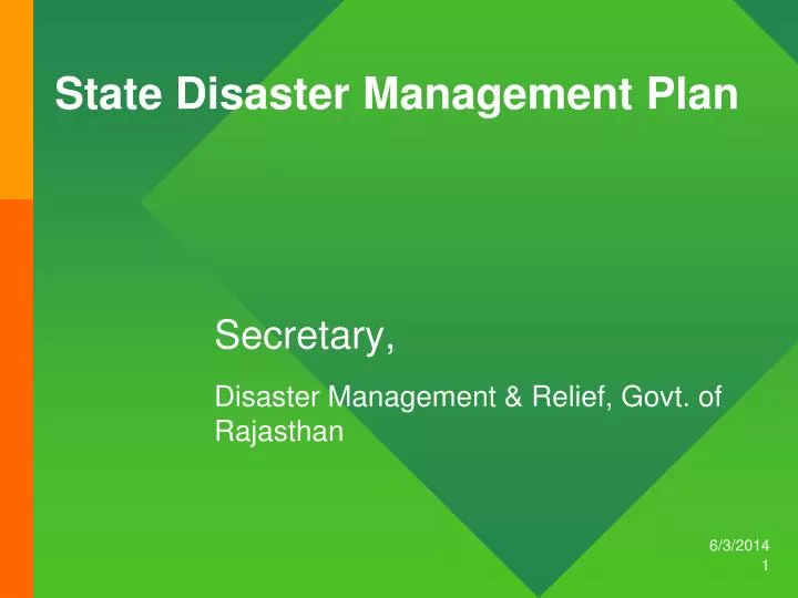 state disaster management plan