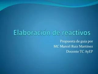 elaboraci n de reactivos