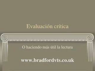 evaluaci n cr tica