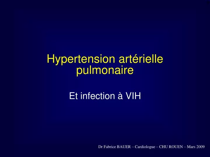 hypertension art rielle pulmonaire