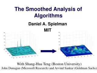 The Smoothed Analysis of Algorithms