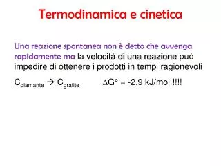 termodinamica e cinetica