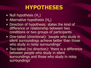 HYPOTHESES