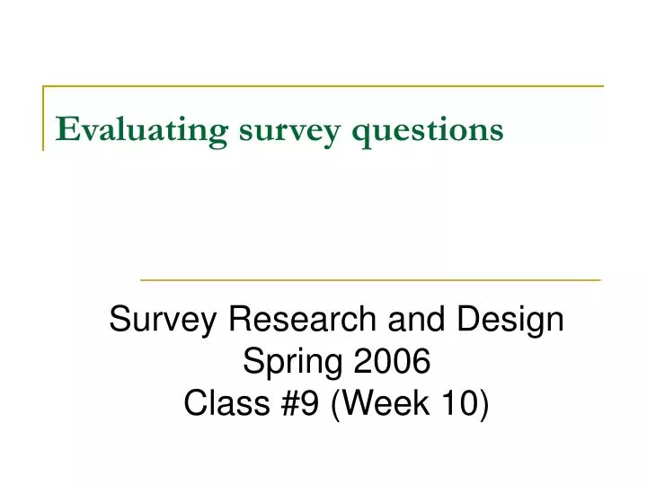 evaluating survey questions