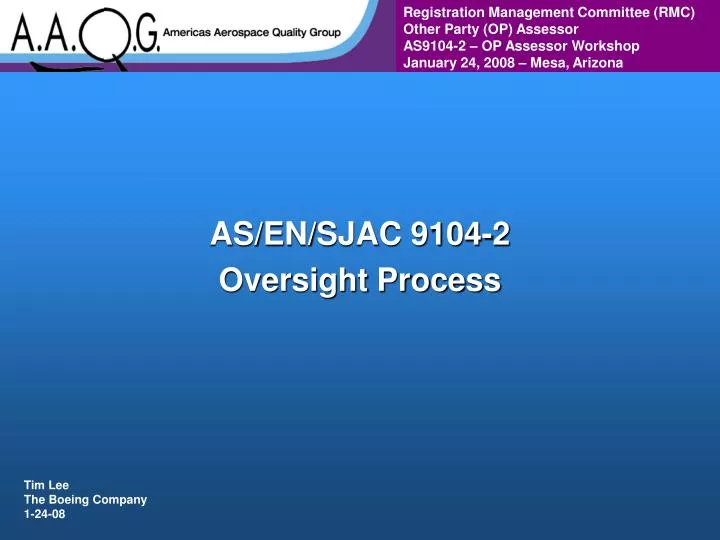as en sjac 9104 2 oversight process