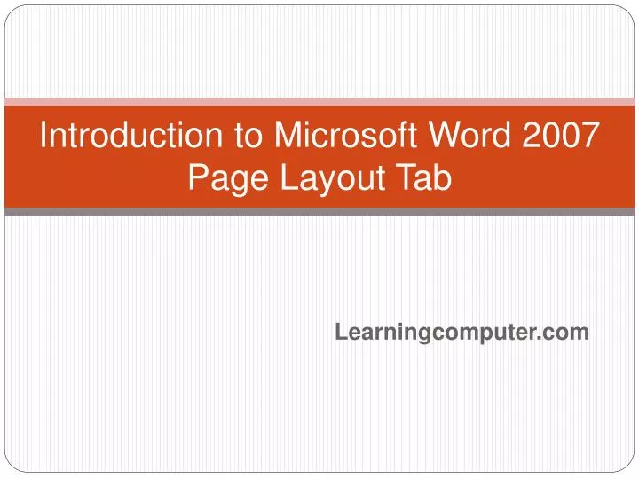 introduction to microsoft word 2007 page layout tab