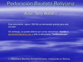 Perforación Bautista Boliviana