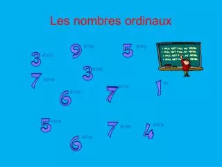 les nombres ordinaux