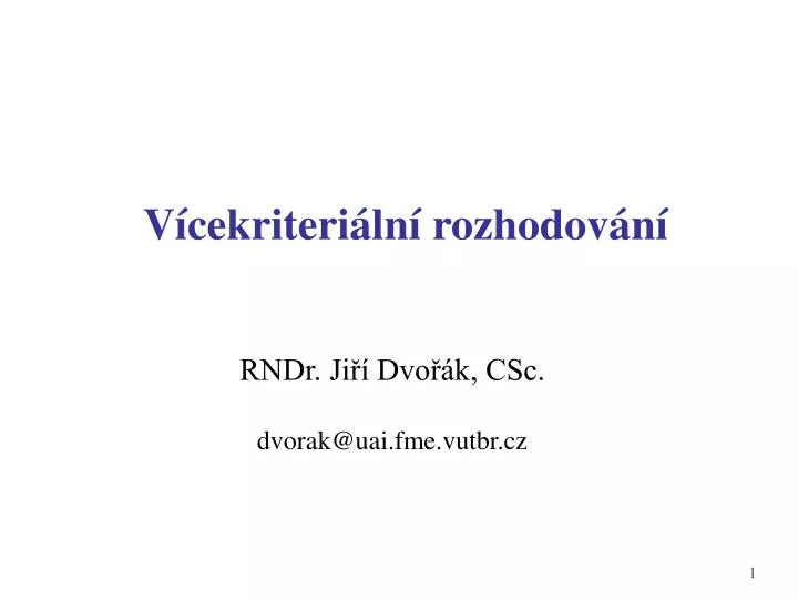 v cekriteri ln rozhodov n