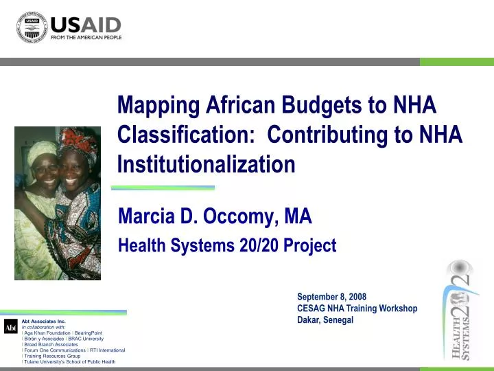 mapping african budgets to nha classification contributing to nha institutionalization