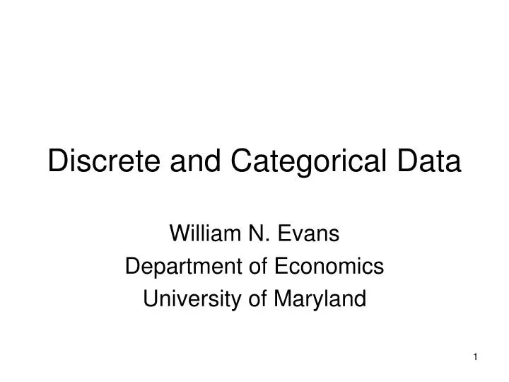 discrete and categorical data