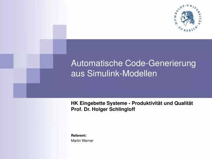 automatische code generierung aus simulink modellen