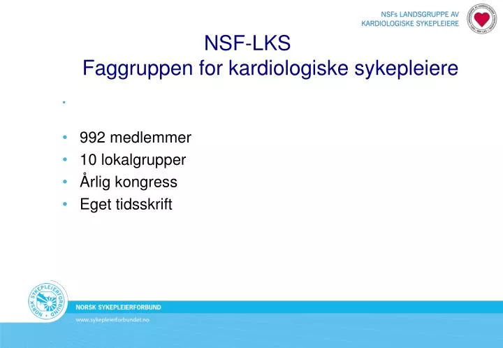 nsf lks faggruppen for kardiologiske sykepleiere